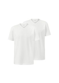 Tchibo - 2 T-Shirts mit V-Ausschnitt - Herren - Gr. XL - wei&szlig;