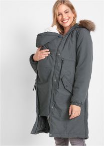 bonprix 3-in-1 Umstandsparka mit Trageeinsatz, grau, Gr.52, Mittelwarm wattierter Umstandsparka f&uuml;r die Schwangerschaft und danach