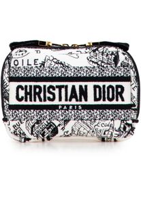 Christian Dior Kosmetiktaschen - Canvas Embroidered Plan De Paris Cosmetic Pouch - Gr. unisize - in Wei&szlig; - f&uuml;r Damen