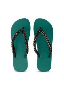 Uzurii Slipper & Pantoletten - Zehentrenner Gold Large - Gr. 43_44 - in Gr&uuml;n - f&uuml;r Damen