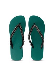 Uzurii Slipper & Pantoletten - Zehentrenner Silver Large - Gr. 45_46 - in Gr&uuml;n - f&uuml;r Damen