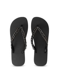 Uzurii Slipper & Pantoletten - Zehentrenner Silver Large - Gr. 43_44 - in Schwarz - f&uuml;r Damen