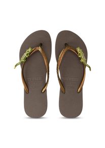 Uzurii Slipper & Pantoletten - Zehentrenner Green Crocodile Switch - Gr. 41_42 - in Braun - f&uuml;r Damen