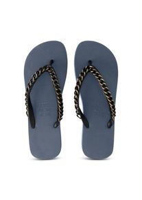 Uzurii Slipper & Pantoletten - Zehentrenner Gold Large - Gr. 37_38 - in Blau - f&uuml;r Damen