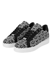 Philipp Plein Low-Top Sneaker - Lo-Top Turnschuhe Monogram - Gr. 40 (EU) - in Schwarz - f&uuml;r Damen