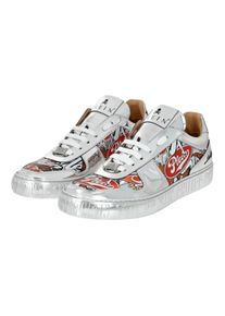 Philipp Plein Low-Top Sneaker - Lo-Top Turnschuhe Eagle - Gr. 37 (EU) - in Silber - f&uuml;r Damen