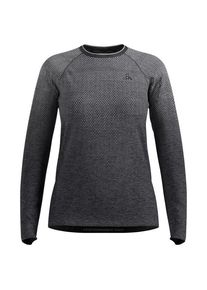 Odlo T-Shirt Crew Neck L/S Essential Seamless Funktionsshirt Damen Roadrunning (Gr L |grau)