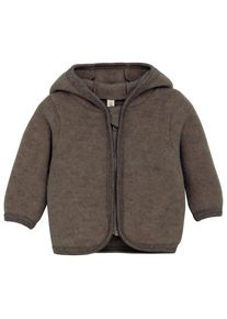 Huttelihut Babys Jacket Bear Ears Wool Fleece Merinojacke Kinder (Gr 98 |braun)
