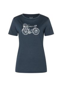 super.natural Wander Wheel Bio Jersey Tee Merinoshirt Damen (Gr XL |blau)