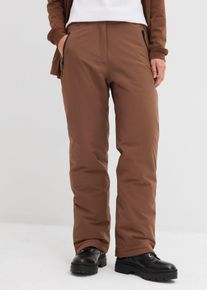 bonprix Ski-Funktionshose warm wattiert mit Schneefang, braun, Gr.36, Skihose wasserabweisend