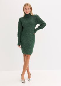 bonprix Strickkleid mit Pailletten, gr&uuml;n, Gr.40/42 (M), Stylisches Strickkleid mit geshoppten &Auml;rmeln