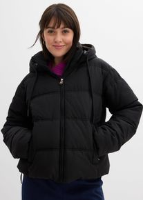 bonprix Kurze Steppjacke, schwarz, Gr.48, Kurze Steppjacke mit Kapuze und seitlichen Taschen