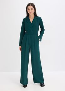 bonprix Jumpsuit, gr&uuml;n, Gr.50, Jumpsuit mit Reverkragen und Gummizug hinten in der Taille