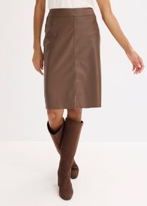 bonprix Trendiger Lederimitat-Bleistiftrock, braun, Gr.46, Trendiger Lederimitat-BleistiftrockLederimitat