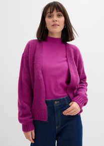 bonprix Verk&uuml;rzte Oversize Grobstrickjacke, lila, Gr.48/50 (XL), Modischer Cardigan im Oversize Look