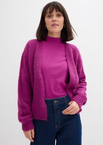 bonprix Verk&uuml;rzte Oversize Grobstrickjacke, lila, Gr.44/46 (L), Modischer Cardigan im Oversize Look