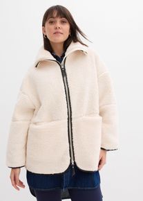 bonprix Oversize Teddy-Fleece Jacke, wei&szlig;, Gr.44/46 (L), Oversize Teddy-Fleece Jacke