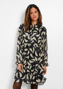 bonprix Chiffon Kleid, schwarz, Gr.42, H&uuml;bsches Chiffon Kleid in bequemer Form