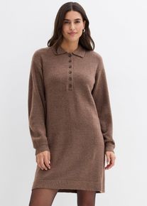 bonprix Kurzes Strickkleid mit Knopfleiste, braun, Gr.48/50 (XL), Modisches Strickkleid mit Kn&ouml;pfen