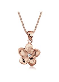 Elli Halsketten - Halskette Frangipani Bl&uuml;te Diamant (0.03 ct) 925 S - Gr. unisize - in Gold - f&uuml;r Damen