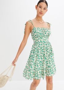 bonprix Tr&auml;gerkleid, beige, Gr.36, S&uuml;&szlig;es Kleid mit floralem Druck, aus Viskose