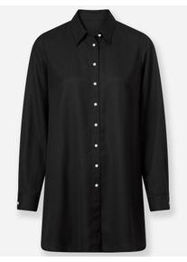 sheego Gro&szlig;e Gr&ouml;&szlig;en Longbluse in leichter A-Linie, schwarz, Gr&ouml;&szlig;e 48 - Damen