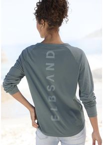 Longsleeve ELBSAND "Tinna", Damen, Gr. XL (42), blau (petrol), Jersey, Obermaterial: 50% Baumwolle, 50% Polyester, unifarben, figurumspielend h&uuml;ftlang, Rundhals, Shirts Longsleeve, mit Logodruck hinten, Langarmshirt aus Baumwoll-Mix, sportlich-casual, Topseller