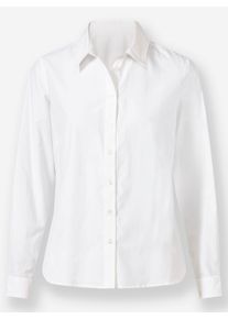 sheego Große Größen Langarm-Bluse im Baumwoll-Polyester-Mix, ecru, Größe 40 - Damen