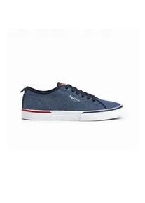 Pepe Jeans f&uuml;r Herren. PMS30812 Turnschuhe Kenton Smart 22 Chambray blau (44), Stoff, Wohnung, Schn&uuml;rsenkel, L&auml;ssig
