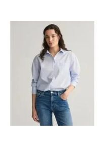 Gant f&uuml;r Damen. 4300212 Relaxed Fit Hemd aus blauer Popeline (42), L&auml;ssig, Baumwolle, Langarm