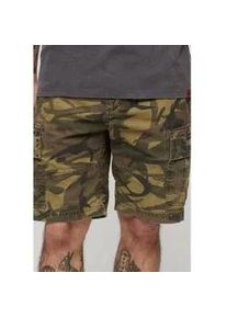 Superdry f&uuml;r Herren. M7110434A Cargo Shorts Heavy gr&uuml;n (34), L&auml;ssig, Camouflage, Baumwolle