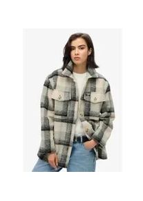 Superdry f&uuml;r Damen. W4010448A Dickes ungef&uuml;ttertes beiges Hemd (S), L&auml;ssig, Polyester, Langarm