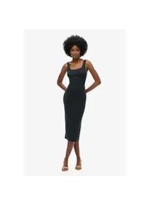 Superdry f&uuml;r Damen. W8011461A Gestricktes Midikleid mit schwarzem Karree-Ausschnitt (S), L&auml;ssig, Party, Modal, &Auml;rmellos / Hosentr&auml;ger