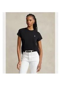 Polo Ralph Lauren f&uuml;r Damen. 211898698007 Schwarzes Baumwoll-T-Shirt aus Strick (XL), L&auml;ssig, Baumwolle, Kurzarm