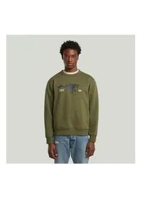 G-Star Raw G-Star f&uuml;r Herren. D27095-D733-B230 Running Dog R&uuml;cken Pullover gr&uuml;n (XL), L&auml;ssig, Baumwolle