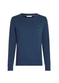 Tommy Hilfiger f&uuml;r Damen. WW0WW44984 Blauer Pullover mit Rundhalsausschnitt (L), L&auml;ssig, Baumwolle