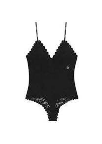 Hugo f&uuml;r Damen. 50549908 Bodysuit mit schwarzem Rand (XS), L&auml;ssig, Heimtextilien, Polyamid