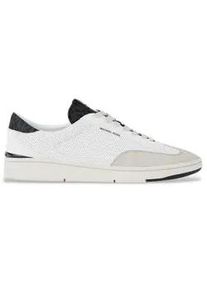 Michael Kors f&uuml;r Herren. 42F5WLFS2L Wilton Perforierte Lederturnschuhe wei&szlig; (45), Wohnung, Schn&uuml;rsenkel, L&auml;ssig