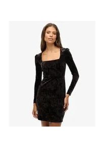 Superdry f&uuml;r Damen. W8011984A Braunes Samtkleid (M), L&auml;ssig, Party, Klassisch, Polyester, Langarm