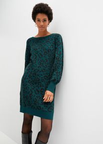 bonprix Strickkleid, gr&uuml;n, Gr.40/42 (M), Strickkleid mit modischem Animal-Design