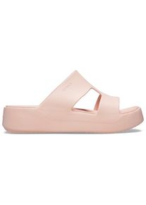 Crocs Getaway Platform H-Strap Sandalen Damen Alltag (Gr 11 |rosa)