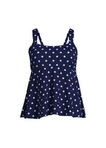 LANDS' END Ausgestelltes Tankinitop mit U-Ausschnitt in Lang-Gr&ouml;&szlig;e, Damen,  Blau, Elasthan/Polyester-Mischung/Nylon-Mischung, by Lands' End