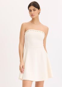 bonprix Minikleid mit Kettendetail, wei&szlig;, Gr.40, Stylisches Kleid mit toller Passform