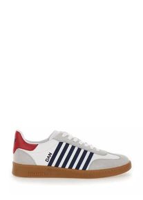 Dsquared2 Low-Top Sneaker - Sneakers - Calfskin+Crust - White+Blue+Red - Gr. 45 (EU) - in Bunt - f&uuml;r Damen