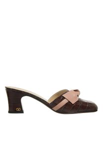 Valentino Garavani Slipper & Pantoletten - Mule Brass Logo - Gr. 37 (EU) - in Braun - f&uuml;r Damen