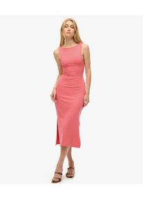 Superdry Damen Midikleid aus Jersey mit Zierdrehung am R&uuml;cken Pink - Gr&ouml;&szlig;e: 38 21442360007342LP017