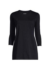 LANDS' END Supima-Shirt mit 3/4-&Auml;rmeln, Damen,  Schwarz, Baumwolle, by Lands' End
