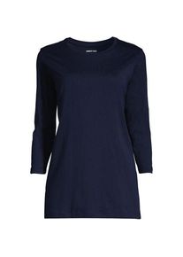 LANDS' END Supima-Shirt mit 3/4-&Auml;rmeln, Damen,  Blau, Baumwolle, by Lands' End