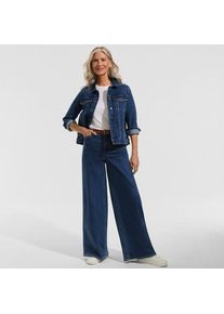 LANDS' END Jeansjacke, Damen,  Blau, Baumwolle/Elasthan/Polyester, by Lands' End