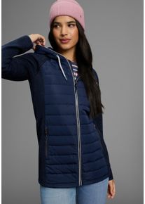 Polarino sheego Gro&szlig;e Gr&ouml;&szlig;en Strickfleecejacke, navy m&eacute;lange, Gr&ouml;&szlig;e 36 - Damen